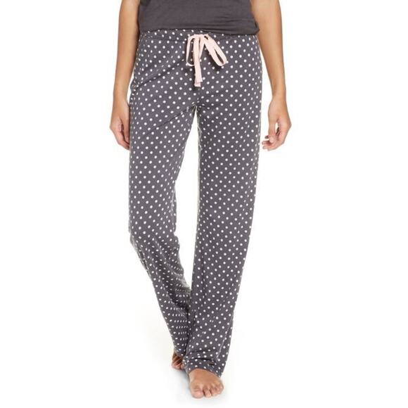 P.J Salvage Women's Polka Dot Print Pajama Bottoms in Grey/White/Pink 2XL $30 - Picture 1 of 4